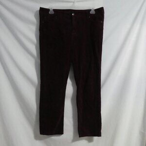 ATTITUDE | size 16 | Dark Burgundy Corduroy - Cords Pants / Bottoms